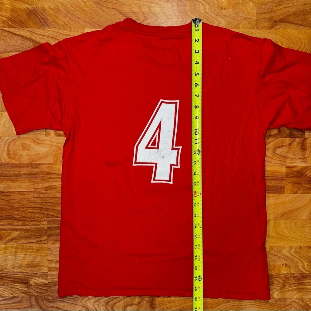 LA Angels Christian Moore #4 T Shirt Red Youth Size XL Distressed Number On Back - Picture 8 of 9